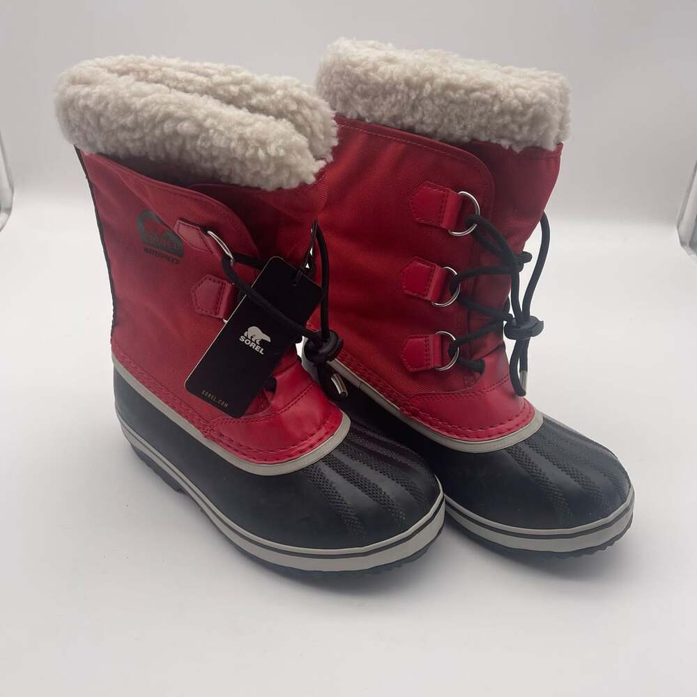 Sorel Yoot Pac Nylon WP Kids Snow Boots Size 4 Red Waterproof